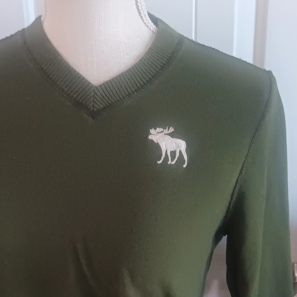 abercrombie kids Cotton Vee Neck Raw Seam Hvy Wt LS Tee Size XL - Picture 2 of 7